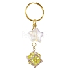 Glass Seed Bead Cube with Acrylic Star Keychain KEYC-MZ00027-03-1