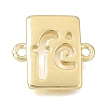 Brass Hollow Rectangle Links Connector Charms KK-C263-28B-G-1