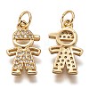 Brass Micro Pave Clear Cubic Zirconia Pendants ZIRC-C020-36G-2