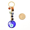 Natural Mixed stone with Evil Eye Lampwork Keychain KEYC-JKC00270-02-2