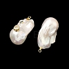 Brass & Pearl Micro Pave Cubic Zirconia Pendants KK-H259-13D-G02-2