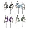 4 Pairs 4 Styles Natural Amethyst & Aquamarine & Green Aventurine & Eagle Eye Stone Chips Drop Earrings EJEW-TA00817-2