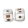 Plating Printed Acrylic European Beads AC-CBA655C-16A-2