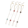 Alloy Enamel Flower Link Ring Bracelets BJEW-JB13261-2