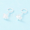 Tiny Sakura 999 Fine Silver Stud Earrings EJEW-I260-33S-1