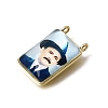 Religion Theme Brass & Epoxy Resin Pendants KK-C262-02B-G-2