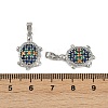 Brass Micro Pave Cubic Zirconia Pendants KK-N257-02P-3