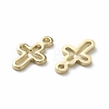 Brass Tiny Cross Charms KK-L205-10G-2