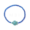 8Pcs Glass Seed Beaded & Synthetic Turquoise Turtle Beaded Stretch Bracelets Set for Women BJEW-MZ00319-3