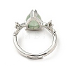 Gemstone Antler Adjustable Rings RJEW-G264-02P-4