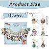 12Pcs 6 Colors Alloy Enamel Cat Charm Locking Stitch Markers HJEW-PH01531-2