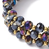 Glass Rondelle Beaded Wrap Style Bracelet BJEW-JB09965-02-3