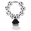 Football Wood Beads Pendant Decoration HJEW-SW00116-1