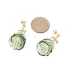 Christmas Tree Glass Dangle Stud Earrings with Shell Pearl Beaded EJEW-TA00236-2