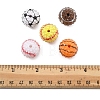 10Pcs 5 Colors Sport Theme Opaque Acrylic Resin Beads MACR-FS0002-05-5