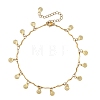 Ocean 304 Stainless Steel Shell Shaped Charm Wave Bar Link Chain Anklets for Women AJEW-AN00809-2