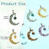 7Pcs Natural & Synthetic Mixed Stone Pendants PALLOY-FS00070-3