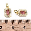 Brass Micro Pave Cubic Zirconia Charms KK-C051-11G-04-3