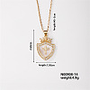 Vintage Brass Pave Clear Cubic Zirconia Religion Heart-shaped Shield Pendant Couple Necklaces EG3361-6-1