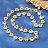 Brass Pave Clear Cubic Zirconia Heart Tennis Necklaces KK-CBA4547-17A-G-1