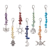 7Pcs Chakra Natural Gemstone Chip Keychains GG-CJ560E-1