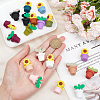 18Pcs 18 Style Leaf Pot and Flower Food Grade Eco-Friendly Silicone Beads SIL-GO0001-15-3