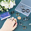 18Pcs 18 Styles 201 Stainless Steel Grooved Finger Ring Settings RJEW-SC0001-41-3