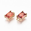 Brass Glass Rhinestone Pendants X-GLAA-S179-21E-RS-2