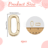 6Pcs Brass Micro Pave Clear Cubic Zirconia Spring Gate Rings ZIRC-DR0001-07-2