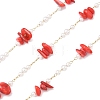 Handmade Natural Shell & ABS Imitation Beaded Chains CHS-F025-13G-03-1