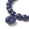 Natural Lapis Lazuli(Dyed) Beaded Bracelets BJEW-JB09039-01-2