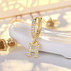 Brass Micro Pave Clear Cubic Zirconia Hoop Earrings WGE85EC-09-1