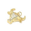 Brass Micro Pave Clear Cubic Zirconia Pendants KK-P350-01G-2