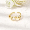 Brass Micro Pave Cubic Zirconia Cuff Open Rings CU-CBA108A-13G-02-1