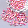 Rainbow ABS Plastic Imitation Pearl Beads X1-OACR-Q174-10mm-04-1