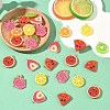 35Pcs 7 Styles Fruit Theme Spray Painted Opaque Resin Pendants RESI-YW0006-09-5