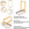 6 Pairs 2 Colors 304 Stainless Steel Huggie Hoop Earrings STAS-UN0025-25-5