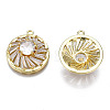 Brass Clear Cubic Zirconia Pendants ZIRC-S069-006G-2