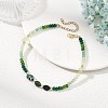 Dyed Natural Malaysia Jade & Moss Agate & Prehnite Beads Beaded Anklets for Women AJEW-AN00832-02-1