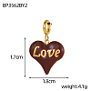 Heart with Word Love Charms 304 Stainless Steel Enamel Pendants STAS-OY004-10G-5