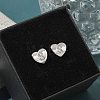 Rack Plating Brass Micro Pave Clear Cubic Zirconia Stud Earrings EJEW-K299-01P-S-1