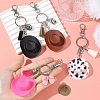 Plastic & Alloy & Faux Suede Tassel Pendant Keychains KEYC-YW00304-01-4
