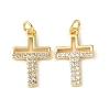 Brass Micro Pave Clear Cubic Zirconia Pendants KK-Q031-35G-03-1