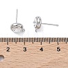 SHEGRACE Brass Rhinestone Flat Round Stud Earring Findings XGR0099P-120P-3