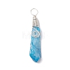 Electroplated Raw Natural Quartz Crystal Copper Wire Wrapped Pendants PALLOY-JF03426-02-3