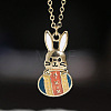 Alloy Enamel Rabbit with Easter Egg Pendant Necklaces for Women FS-WGF1739-02-1