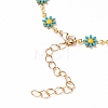 Daisy Link Chain Necklaces & Bracelets Jewelry Sets SJEW-JS01138-02-8