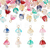 32Pcs 8 Style Glass Pendants PALLOY-TAC0300-1
