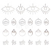 16Pcs 4 Style 201 Stainless Steel Laser Cut Pendants STAS-UN0028-97-1