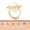 Adjustable Brass with ABS Plastic Pearl Cuff Rings RJEW-G368-07G-5